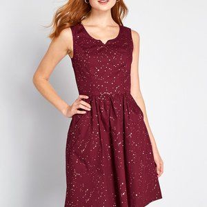 ModCloth Heart and Solar System A-Line Dress